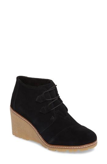 Women's Toms Desert Wedge Bootie .5 M - Black