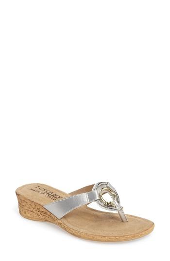 Women's Tuscany By Easy Street Fina Wedge Sandal N - Metallic