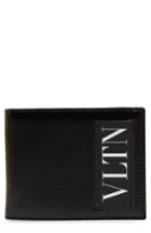 Men's Valentino Garavani Vltn Leather Money Clip Card Case - Black