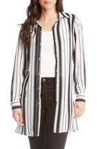 Women's Karen Kane Stripe Belted Tunic Top - White