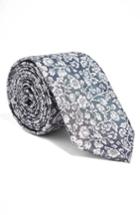 Men's Topman Floral Tie, Size - Grey