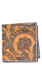 Men's Nordstrom Men's Shop Paisley Silk Pocket Square, Size - Yellow