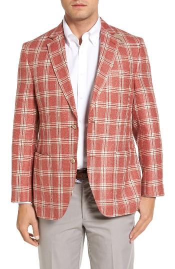 Men's Kroon Bono 2 Classic Fit Plaid Silk Blend Sport Coat