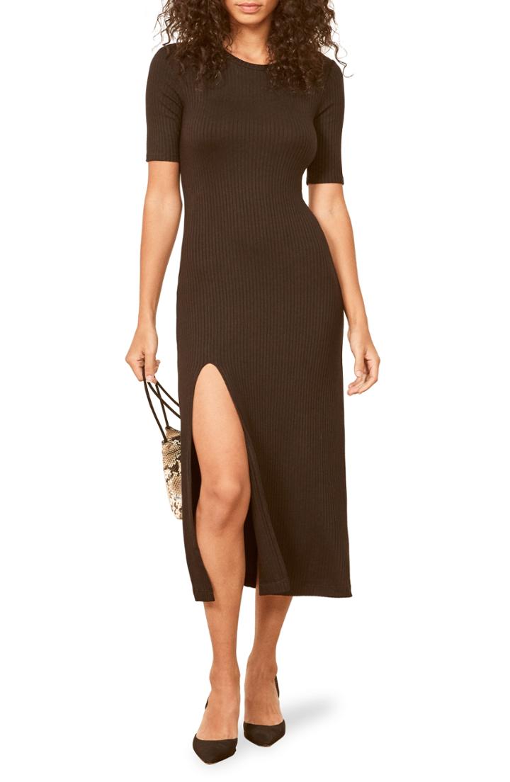 Women's Reformation Olympia Midi Dress - Black