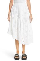 Women's Simone Rocha Asymmetric Broderie Anglaise Midi Skirt Us / 6 Uk - White