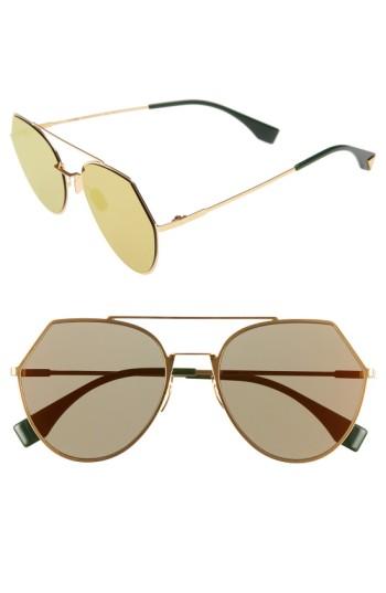 Women's Fendi Eyeline 55mm Sunglasses - Yellow Gold