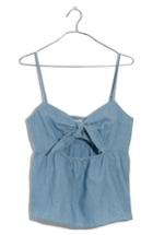Women's Madewell Tie Front Keyhole Chambray Camisole - Blue