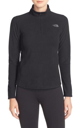 Women's The North Face 'glacier' Quarter Zip Pullover, Size - Black
