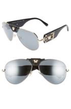 Men's Versace 62mm Aviator Sunglasses - Gold/ Black