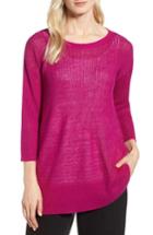 Women's Eileen Fisher Organic Linen Tunic Sweater, Size - Pink