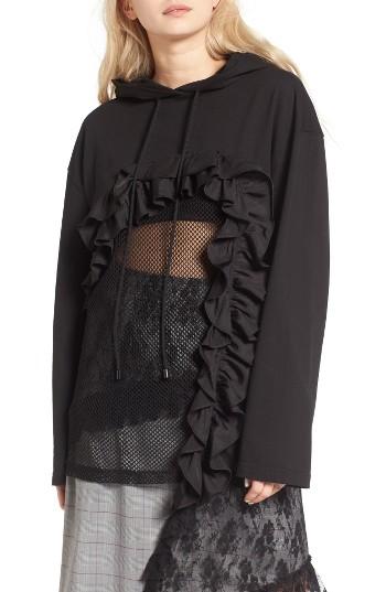 Women's J Koo Ruffle Hoodie