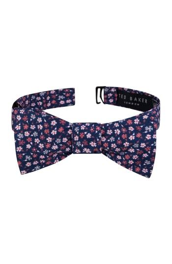 Men's Ted Baker London Ditsy Flower Silk Bow Tie, Size - Blue
