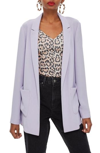 Women's Topshop Chuck On Blazer Us (fits Like 0-2) - Black