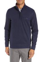 Men's Ted Baker London Decc Slim Fit Quarter Zip Pullover (l) - Blue