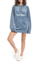 Women's Juicy Couture Juicy Mania Oversize Velour Hoodie Dress - Blue