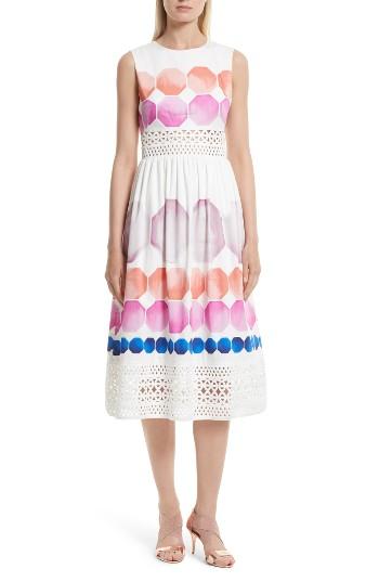 Women's Ted Baker London Serinah Stretch Cotton Midi Dress - White