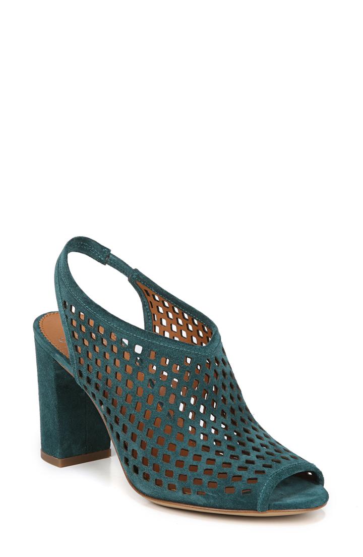Women's Sarto By Franco Sarto Osbourne Perforated Slingback Sandal .5 M - Blue