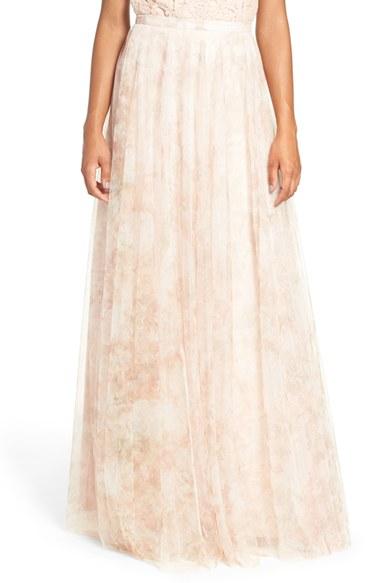 Women's Jenny Yoo 'winslow' Print Tulle Long A-line Skirt