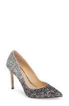 Women's Jewel Badgley Mischka Malta Glitter Pointy Toe Pump M - Black