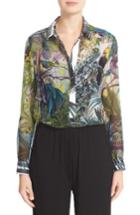 Women's Max Mara Gufo Tropicala Print Silk Blouse