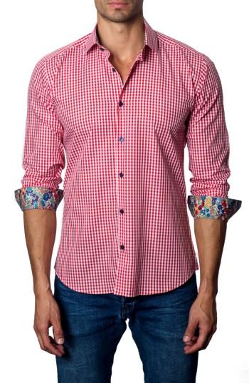 Men's Jared Lang Gingham Sport Short, Size - Red