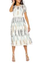 Women's Lace & Beads Crichet Sequin Midi Dress - White