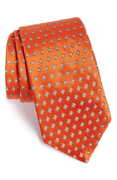 Men's Ted Baker London Geometric Silk Tie, Size - Orange