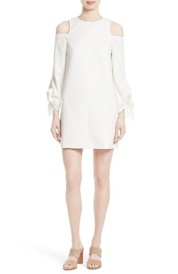 Women's Tibi Cold Shoulder Shift Dress - White