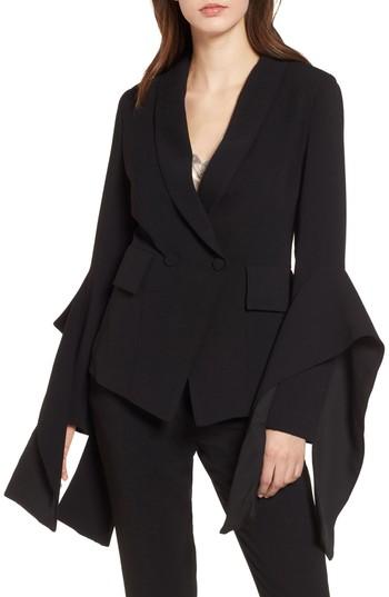Women's Elliatt Iris Embellished Cuff Blazer - Black