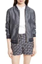 Women's Ted Baker London Cannock Linen Blend Bomber Jacket - Blue