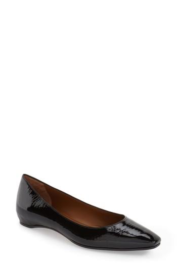 Women's Aquatalia Marcella Weatherproof Leather Flat M - Black