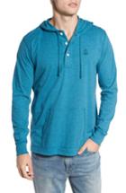 Men's Psycho Bunny Delano Henley Hoodie - Blue/green