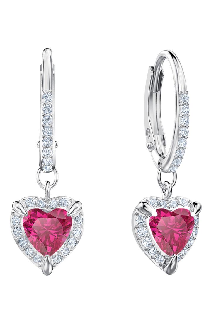 Women's Swarovski Heart Crystal Drop Earrings
