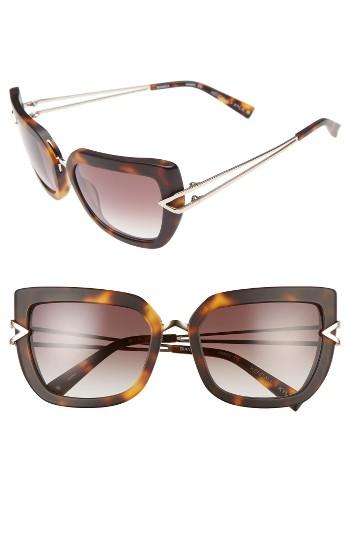 Women's Kendall + Kylie Bianca 56mm Cat Eye Sunglasses - Matte Dark Demi/ Shiny Gold