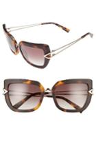 Women's Kendall + Kylie Bianca 56mm Cat Eye Sunglasses - Matte Dark Demi/ Shiny Gold