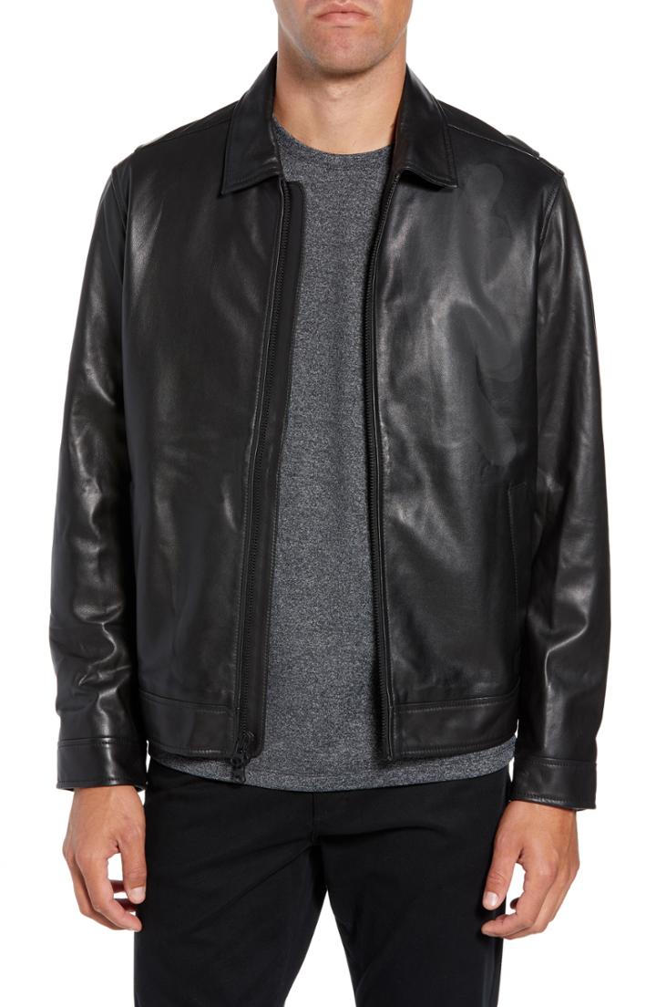 Men's Calibrate Leather Jacket - Black
