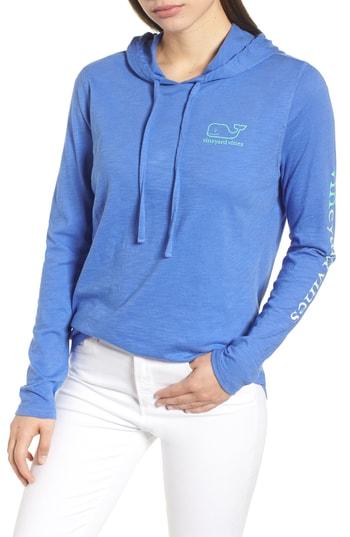 Women's Vineyard Vines Slub Whale Hoodie Tee - Blue