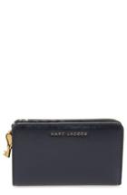 Women's Marc Jacobs Saffiano Leather Compact Wallet - Blue