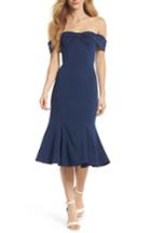 Women's Gal Meets Glam Collection Off The Shoulder Scuba Crepe Dress - Blue