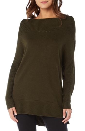 Women's Michael Stars Open Neck Cashmere Blend Tunic - Green