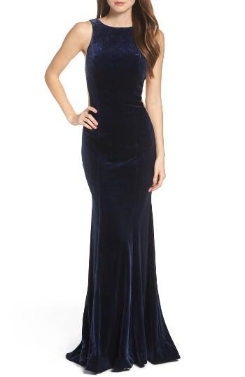Women's La Femme Velvet Mermaid Gown
