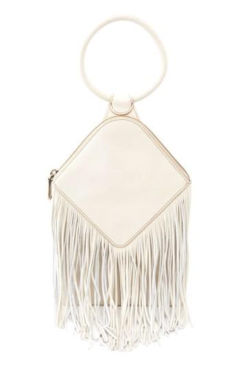 Hobo Whirl Fringe Wristlet - White