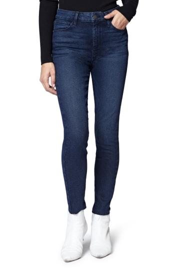 Women's Sanctuary Social High Rise Raw Hem Skinny Ankle Jeans - Blue