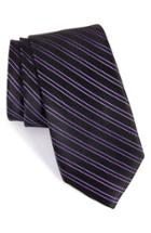 Men's Nordstrom Men's Shop Stripe Silk Tie, Size - Black