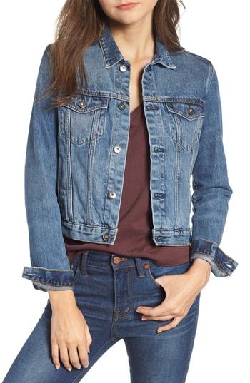 Women's Scotch & Soda Pleated Denim Trucker Jacket - Blue