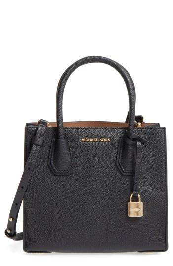 Michael Michael Kors Mercer Leather Crossbody Bag - Black