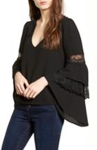 Women's Leith Ruffle Bell Sleeve Top - Black