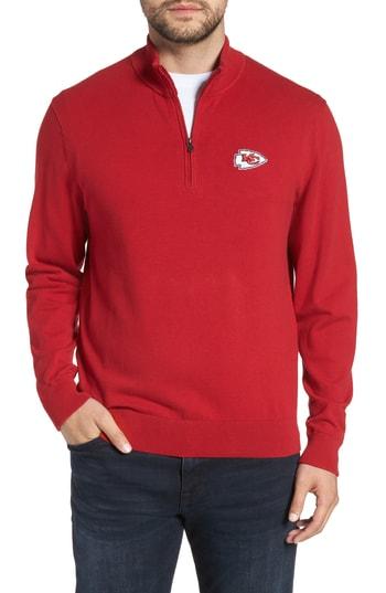 Men's Cutter & Buck Kansas City Chiefs - Lakemont Regular Fit Quarter Zip Sweater - Red