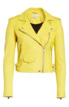 Women's Iro 'ashville' Lambskin Leather Moto Jacket Us / 36 Fr - Yellow