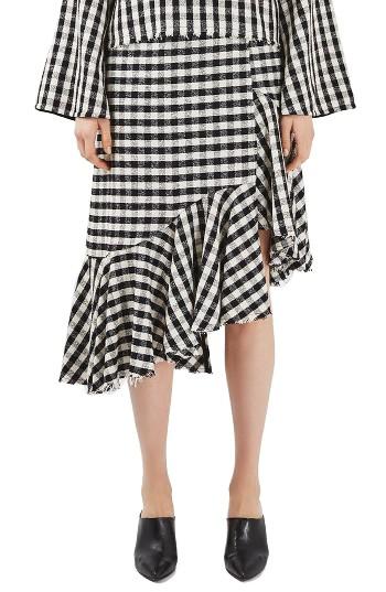 Women's Topshop Boutique Gingham Ruffle Skirt